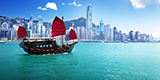 The Aqua Luna known in Cantonese as the Cheung Po Tsai sailing in Victoria Harbour Hong Kong